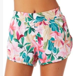 Hurley Pink & Green Botanical Gardens 3'' Surf Boardshorts Swim Shorts- …